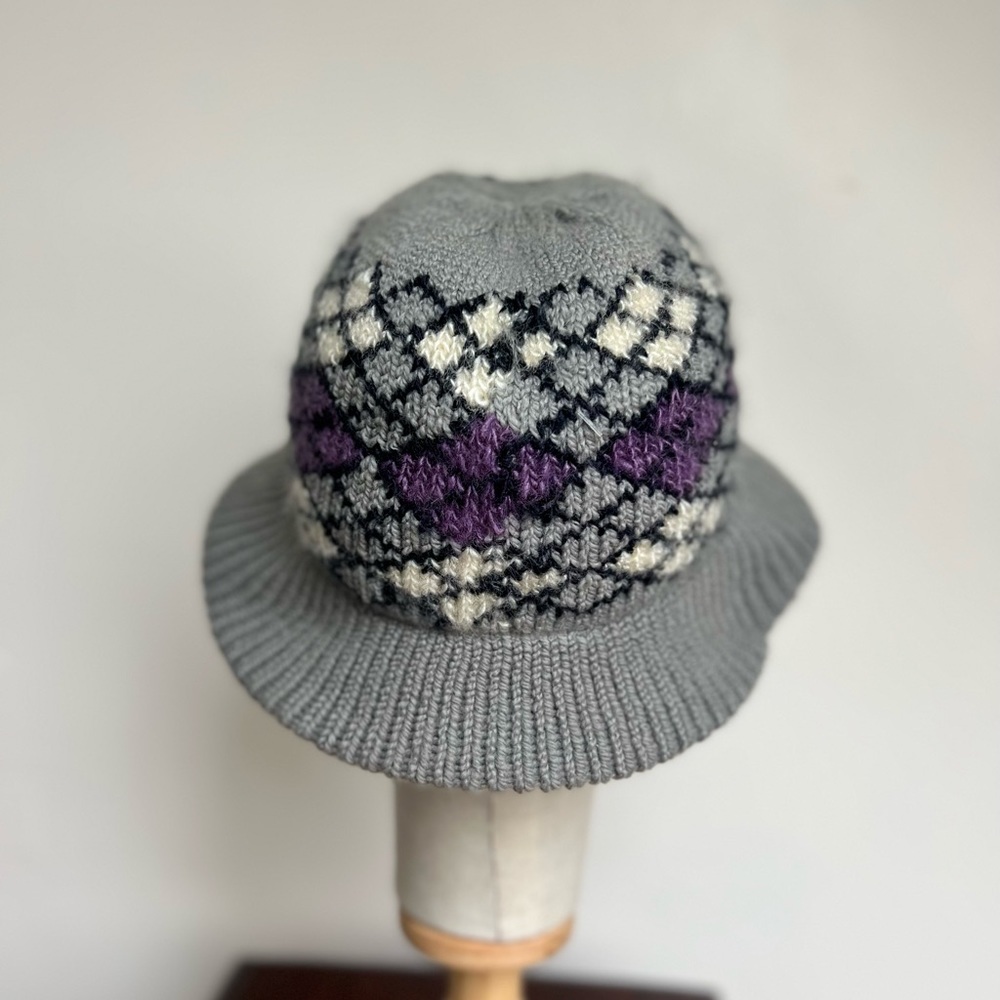 Vintage Argyle Knit Bucket Hat - Picture 4 of 5
